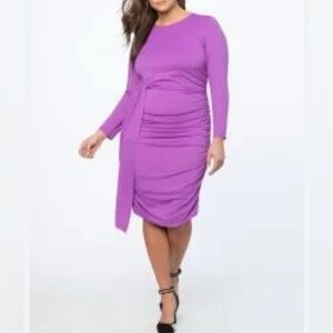 Eloquii NWT Long Sleeve Purple Dress